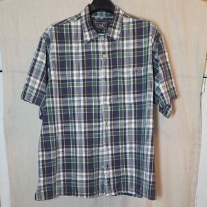 Abercrombie & Fitch Navy and Green Plaid Shirt